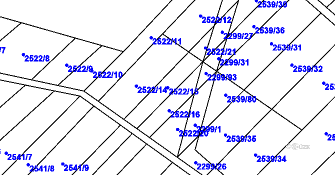 Parcela st. 2522/15 v KÚ Dobročkovice, Katastrální mapa
