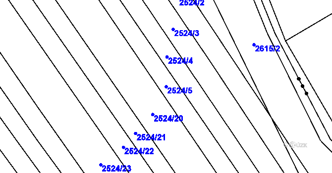 Parcela st. 2524/5 v KÚ Dobročkovice, Katastrální mapa