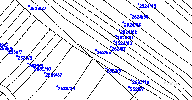 Parcela st. 2524/6 v KÚ Dobročkovice, Katastrální mapa