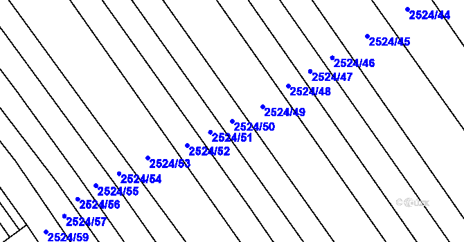 Parcela st. 2524/50 v KÚ Dobročkovice, Katastrální mapa