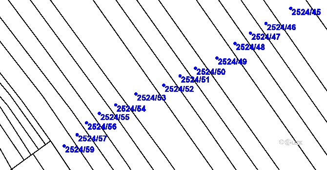 Parcela st. 2524/52 v KÚ Dobročkovice, Katastrální mapa