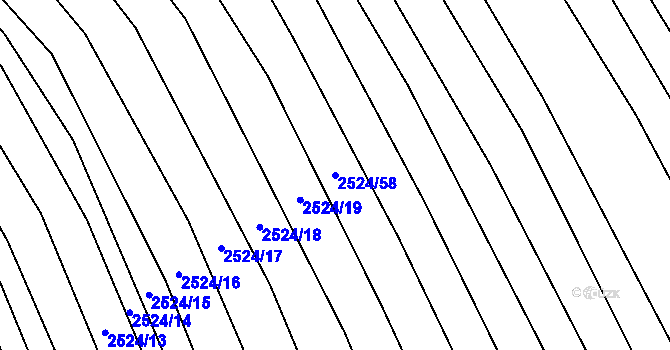 Parcela st. 2524/58 v KÚ Dobročkovice, Katastrální mapa