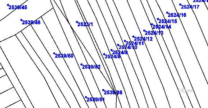 Parcela st. 2524/8 v KÚ Dobročkovice, Katastrální mapa