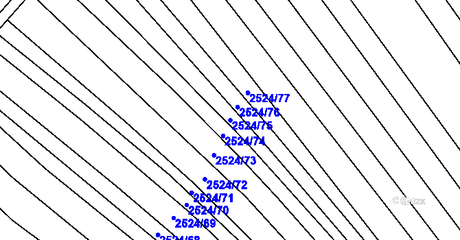 Parcela st. 2524/75 v KÚ Dobročkovice, Katastrální mapa