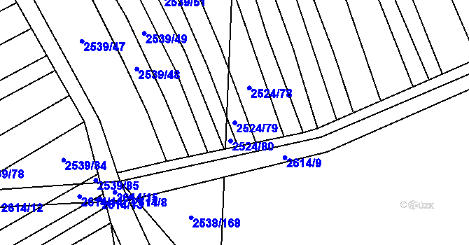 Parcela st. 2524/79 v KÚ Dobročkovice, Katastrální mapa