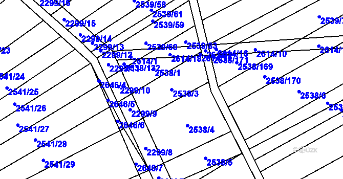 Parcela st. 2538/3 v KÚ Dobročkovice, Katastrální mapa