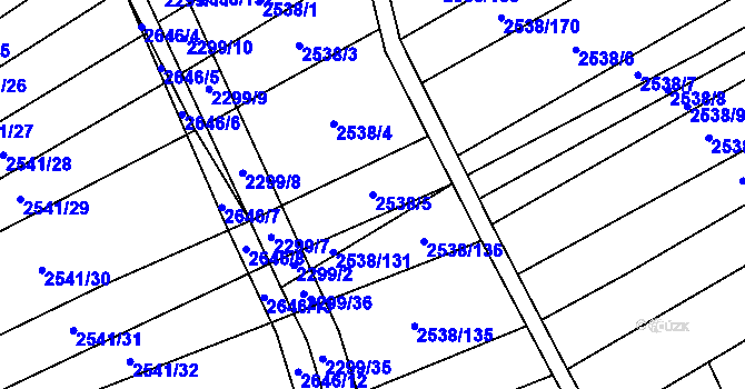 Parcela st. 2538/5 v KÚ Dobročkovice, Katastrální mapa