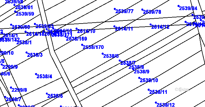 Parcela st. 2538/6 v KÚ Dobročkovice, Katastrální mapa