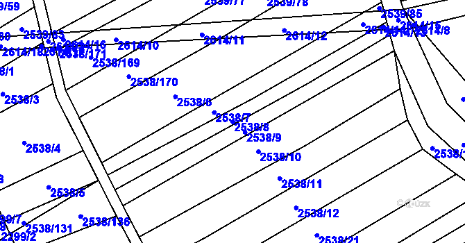 Parcela st. 2538/8 v KÚ Dobročkovice, Katastrální mapa
