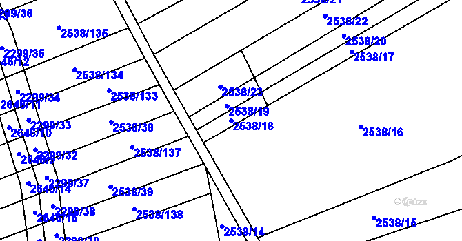 Parcela st. 2538/18 v KÚ Dobročkovice, Katastrální mapa