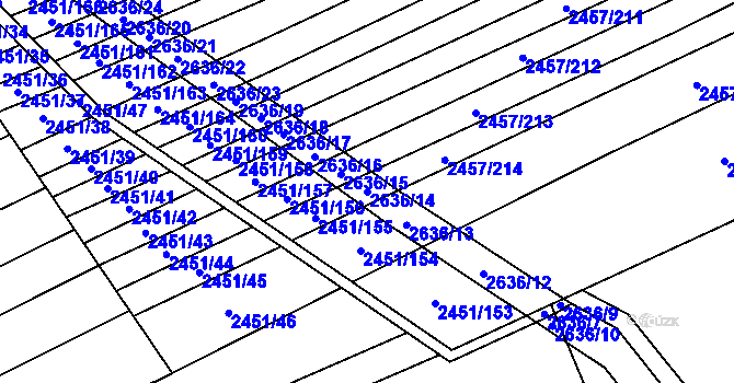 Parcela st. 2636/14 v KÚ Dobročkovice, Katastrální mapa