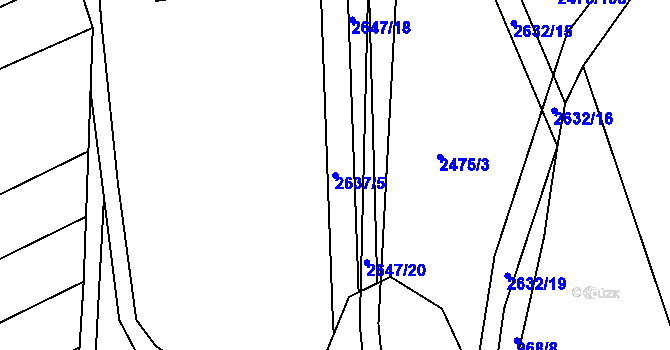 Parcela st. 2637/5 v KÚ Dobročkovice, Katastrální mapa