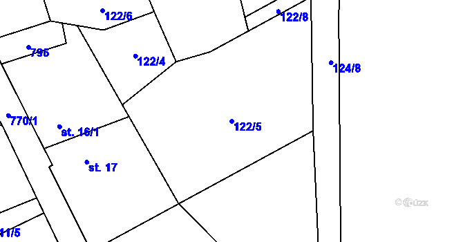 Parcela st. 122/5 v KÚ Dobročovice, Katastrální mapa