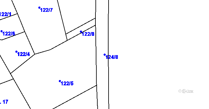 Parcela st. 124/8 v KÚ Dobročovice, Katastrální mapa