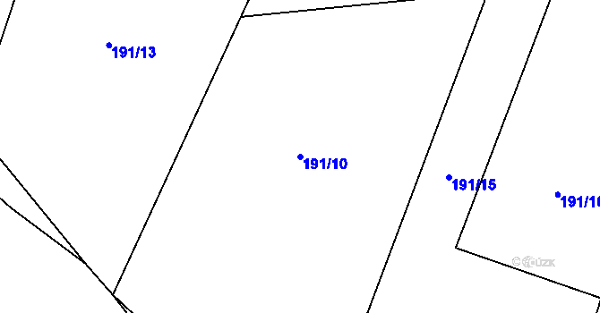 Parcela st. 191/10 v KÚ Dobročovice, Katastrální mapa