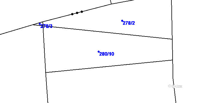 Parcela st. 280/10 v KÚ Dobročovice, Katastrální mapa