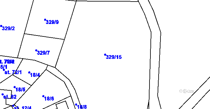 Parcela st. 329/15 v KÚ Dobročovice, Katastrální mapa