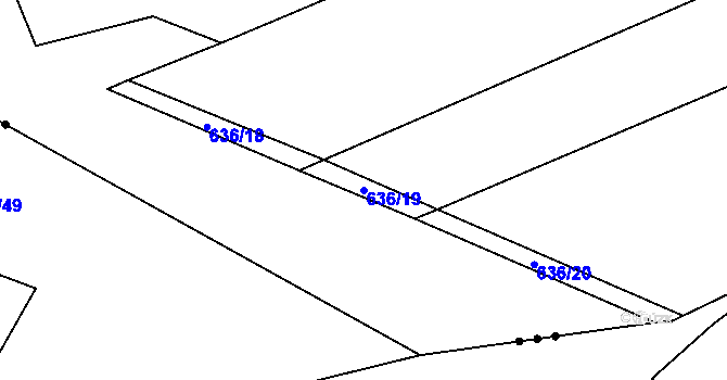 Parcela st. 636/19 v KÚ Dobročovice, Katastrální mapa