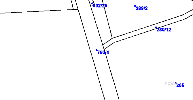 Parcela st. 760/1 v KÚ Dobročovice, Katastrální mapa