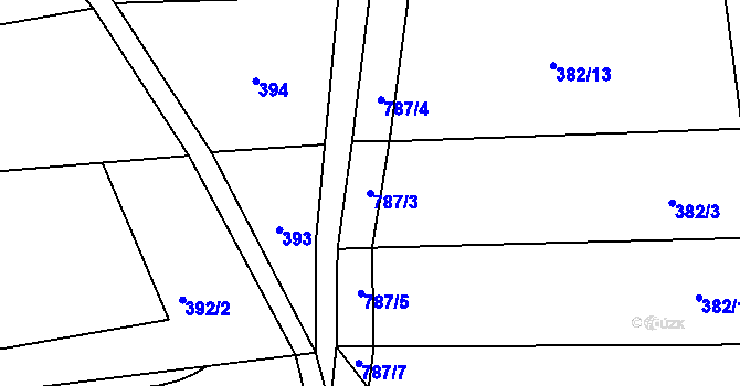 Parcela st. 787/3 v KÚ Dobročovice, Katastrální mapa