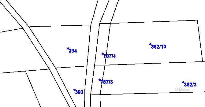 Parcela st. 787/4 v KÚ Dobročovice, Katastrální mapa