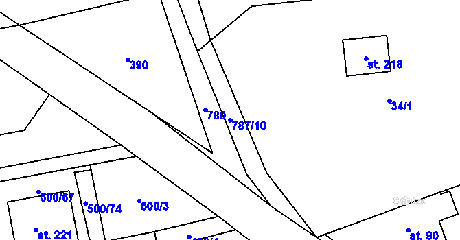 Parcela st. 787/10 v KÚ Dobročovice, Katastrální mapa