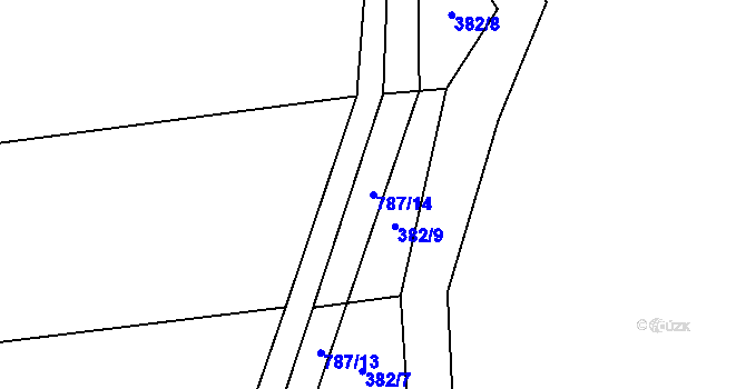 Parcela st. 787/14 v KÚ Dobročovice, Katastrální mapa