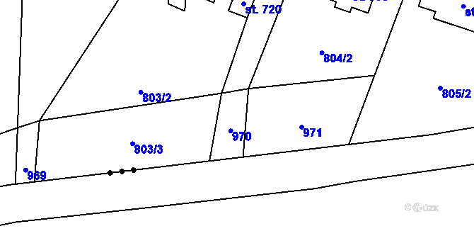 Parcela st. 427/8 v KÚ Dobročovice, Katastrální mapa