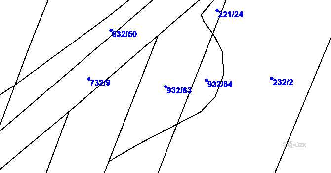 Parcela st. 932/63 v KÚ Dobročovice, Katastrální mapa