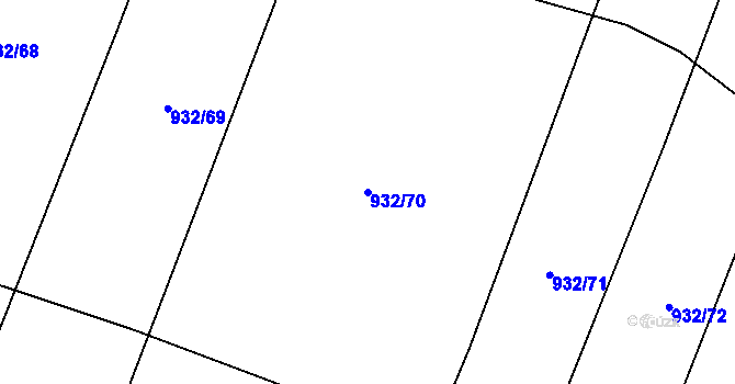Parcela st. 932/70 v KÚ Dobročovice, Katastrální mapa