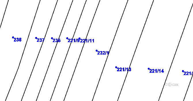 Parcela st. 232/1 v KÚ Dobročovice, Katastrální mapa