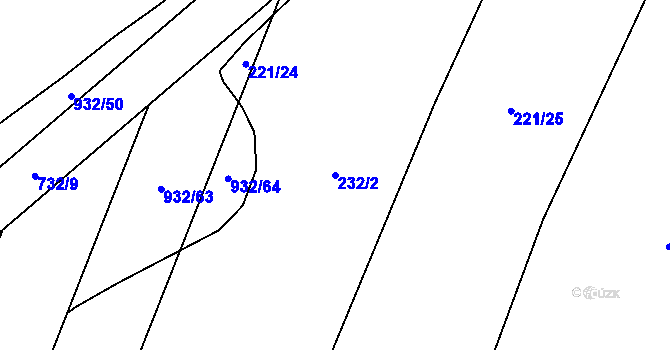 Parcela st. 232/2 v KÚ Dobročovice, Katastrální mapa