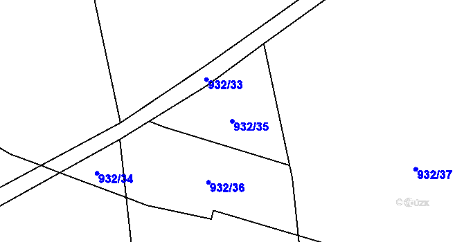 Parcela st. 932/35 v KÚ Dobročovice, Katastrální mapa