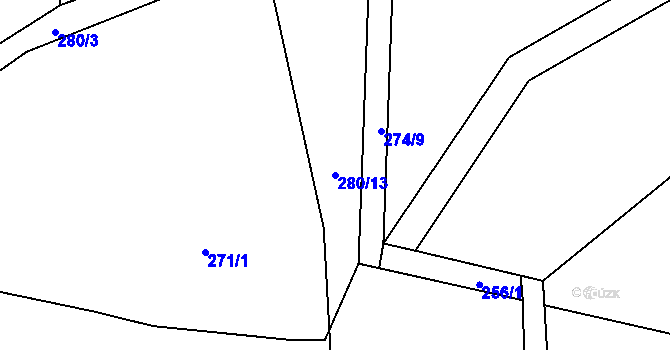 Parcela st. 280/13 v KÚ Dobročovice, Katastrální mapa