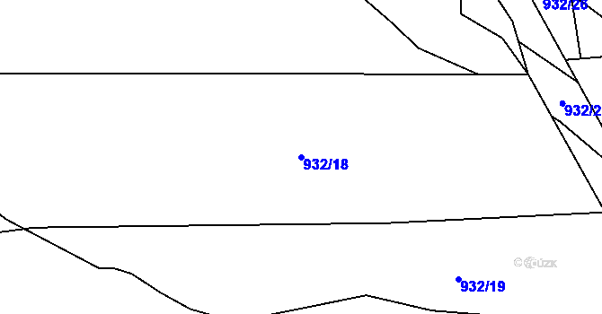 Parcela st. 932/18 v KÚ Dobročovice, Katastrální mapa