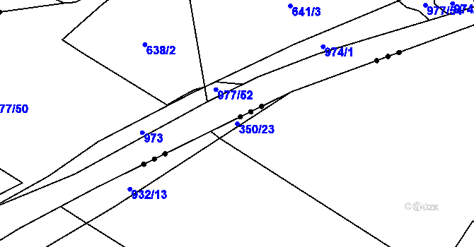 Parcela st. 350/23 v KÚ Dobročovice, Katastrální mapa