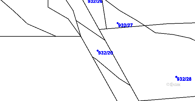 Parcela st. 932/20 v KÚ Dobročovice, Katastrální mapa