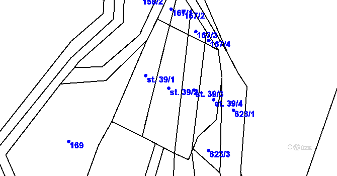 Parcela st. 39/2 v KÚ Dobrohostov, Katastrální mapa