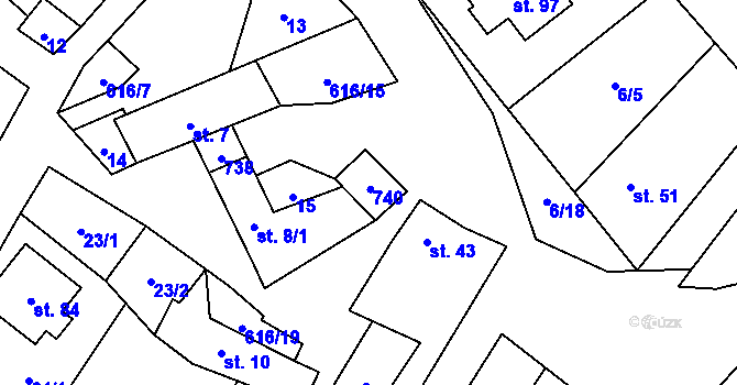 Parcela st. 42 v KÚ Dobrohostov, Katastrální mapa