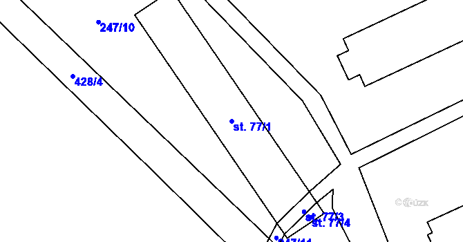 Parcela st. 77/1 v KÚ Dobrohostov, Katastrální mapa