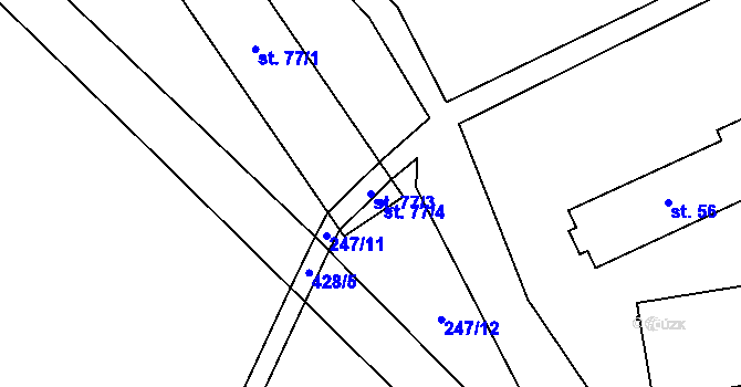 Parcela st. 77/3 v KÚ Dobrohostov, Katastrální mapa