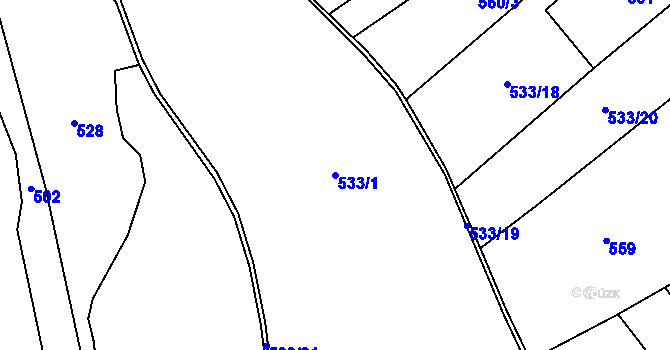 Parcela st. 533/1 v KÚ Dobrohostov, Katastrální mapa