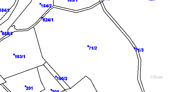 Parcela st. 71/2 v KÚ Dobrohostov, Katastrální mapa