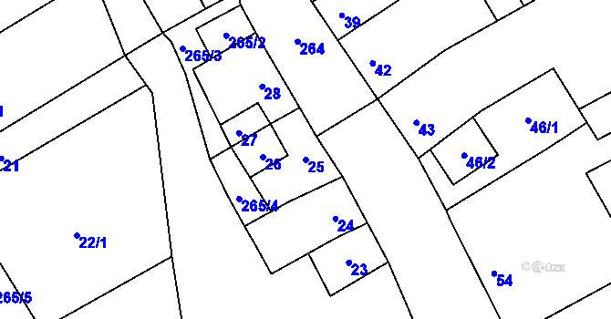 Parcela st. 25 v KÚ Dobrochov, Katastrální mapa
