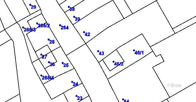 Parcela st. 43 v KÚ Dobrochov, Katastrální mapa