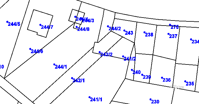 Parcela st. 242/2 v KÚ Dobrochov, Katastrální mapa