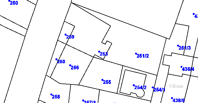 Parcela st. 253 v KÚ Dobrochov, Katastrální mapa