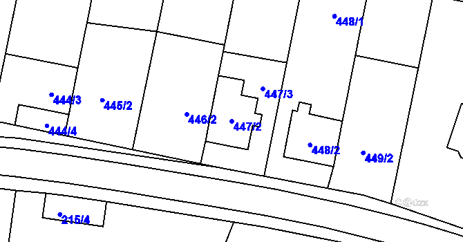 Parcela st. 447/2 v KÚ Dobrochov, Katastrální mapa