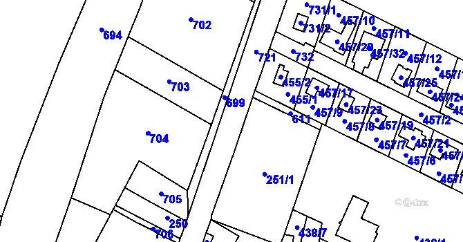 Parcela st. 641 v KÚ Dobrochov, Katastrální mapa