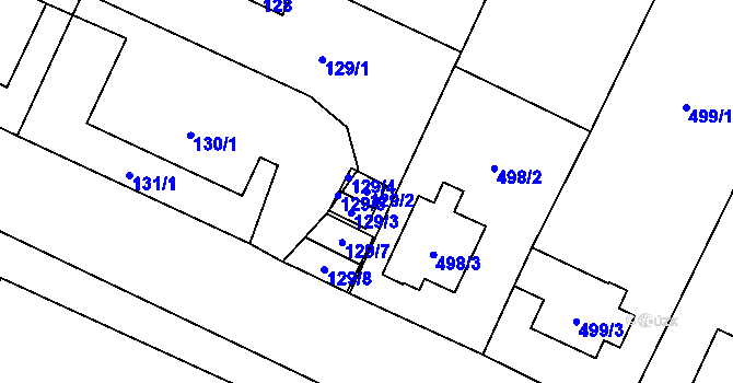 Parcela st. 129/2 v KÚ Dobrochov, Katastrální mapa